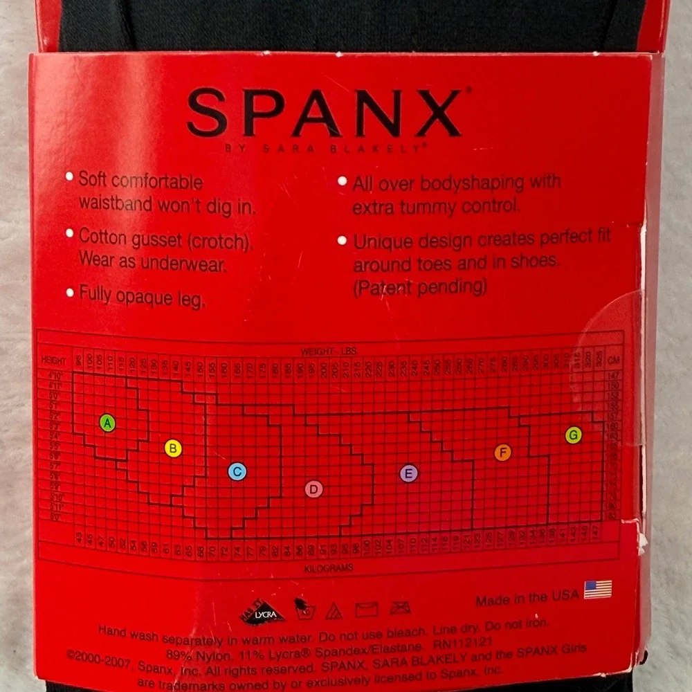 Spanx Tight-End‎ Bodyshaping Tights Black Size C Matte Opaque Tummy Control 128